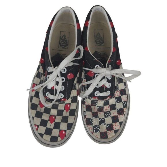Vans It Losers Club Checkerboard Sneakers White Black Red Womens 7.5 US Mens 6 - Picture 1 of 10